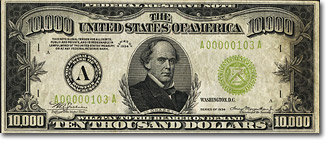 Reproduction USA 1934 $5000 Bill Federal Reserve Note Dallas Madison See  Below