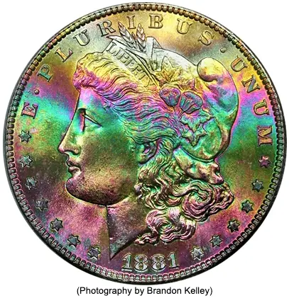 Sunnywood Rainbow Toned Morgan Dollar