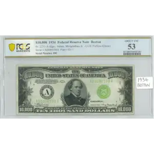 $10,000 1934  High Denomination Notes 2231-A