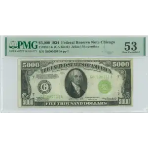 $5,000 1934  High Denomination Notes 2221-G
