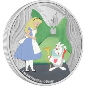 Disney Alice in wonderland - 2021 1oz white Rabbit Silver Coin (2)