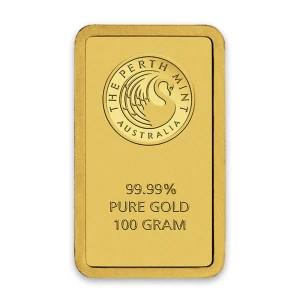 100g Australian Perth Mint gold bar - minted