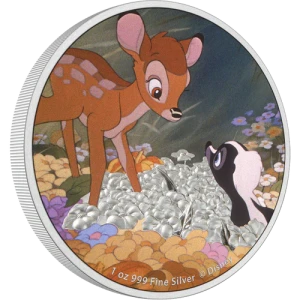Disney bambi 80th Anniversary- 2022 1oz Bambi and Flower Silver Coin (2)