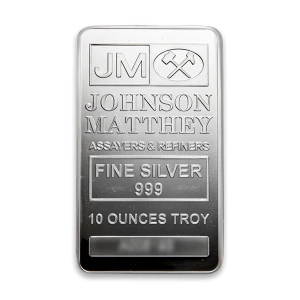 10oz Johnson Matthey Silver Bar