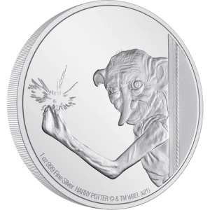 HARRY POTTER- 2021 1oz Classic Dobby The House Elf Silver Coin (2)