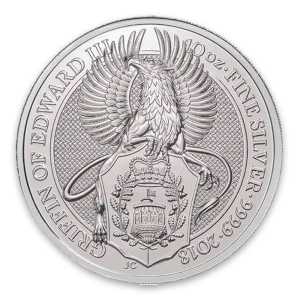 2018 10oz Britain Silver Queen's Beast : The Griffin of Edward (2)