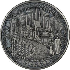 Asgard 1-oz Silver Round Antique Finish Mythical Cities Series (2)