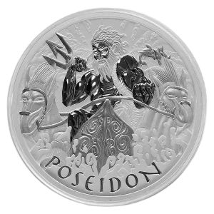 2021 Tuvalu 1 oz Silver Gods of Olympus Poseidon BU Coin (In Capsule) (2)