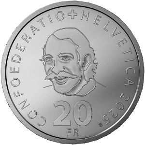 2025 1 oz Jean Tinguely Silver 20 Franc Coin (2)