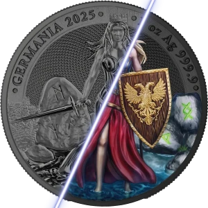 2025 1 oz Germania - Black Silver BU WMF Edition Coin (2)