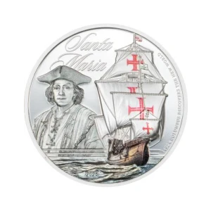 2026 1 oz Legends of The Seas - Santa Maria Colorized Silver Coin (2)