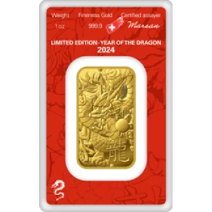 2024 1 oz Argor-Heraeus Gold Bar - Year of the Dragon (2)