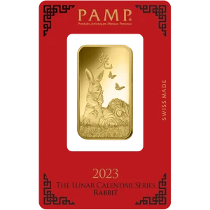 2023 1 oz PAMP Lunar Year Of Rabbit Gold Bar (2)