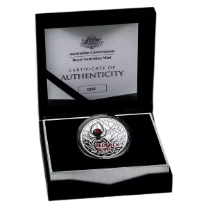 2021 1 oz Silver Royal Australian Mint : REDBACK SPIDER Colored Proof Coin (2)