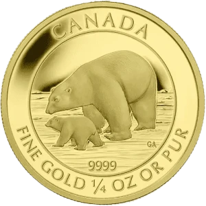 2015 1/4 oz Canadian Gold Polar Bear & Cub (2)