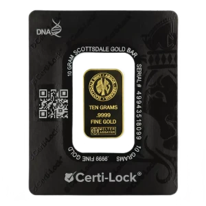 Scottsdale Mint 10g Gold Lion Bar in Certilock (2)
