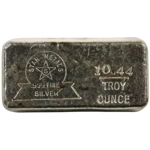 Vintage 10.44 oz Star metals Silver Bar (2)